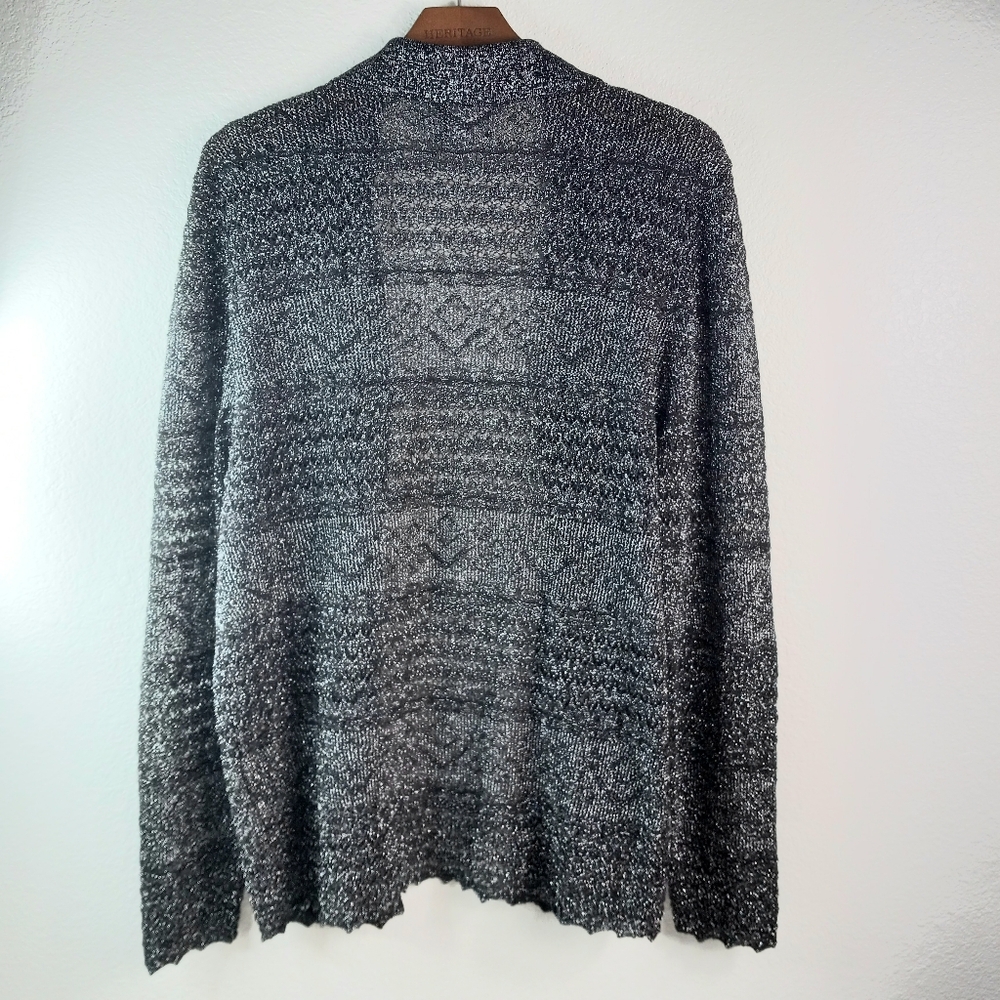 Asos M Collared Knit Cardigan Button Front Metall… - image 2